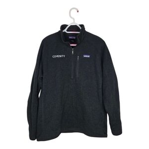 Patagonia Better Sweater 1/4 Zip Fleece Black Large Cohesity Logo